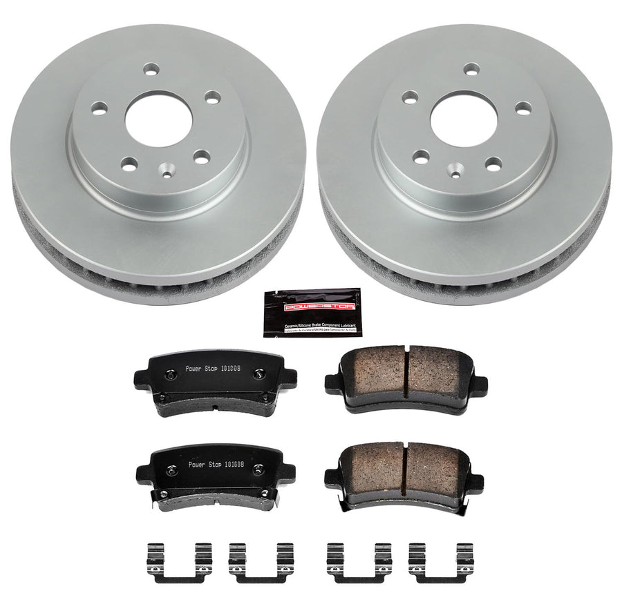 Power Stop CRK5531 Brake Rotor & Coated Ceramic Brake Pads- rear For Buick LaCrosse, Buick Regal, Chevrolet Malibu, Chevrolet Malibu Limi, Saab 9-5 [Model Specific]