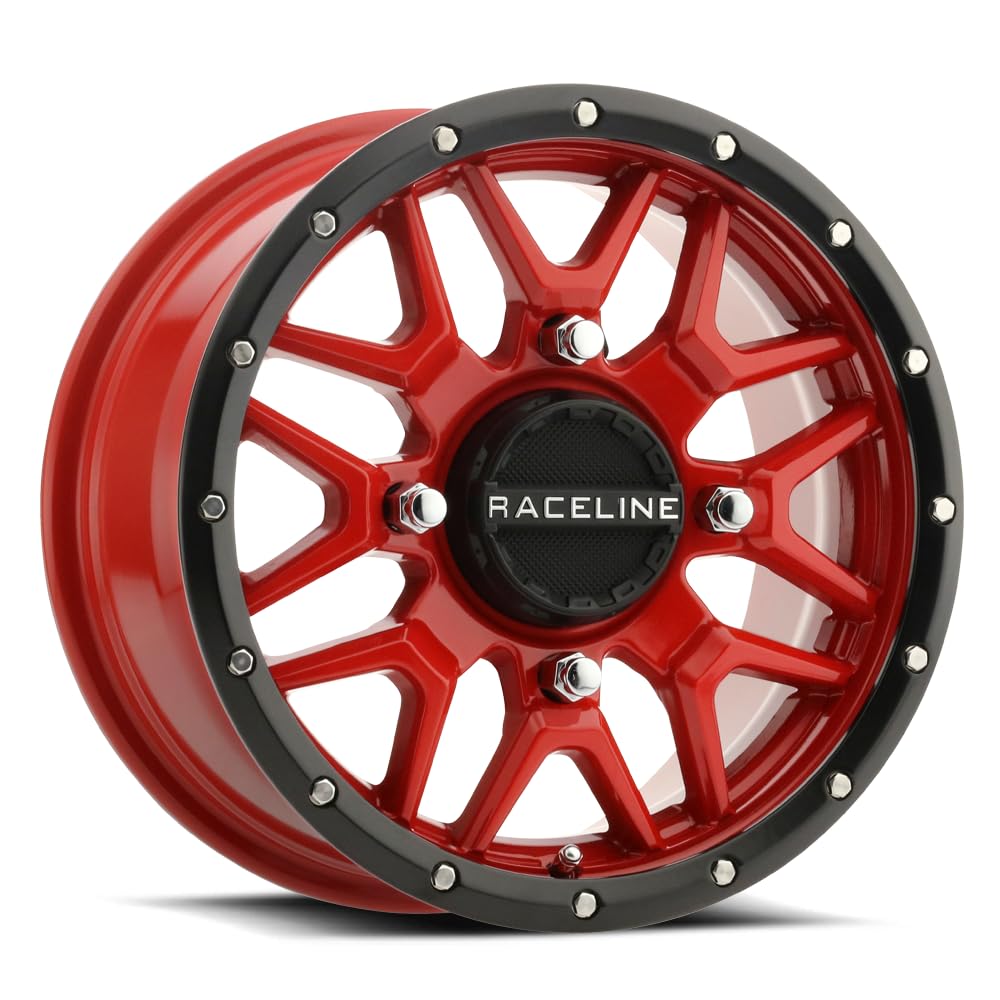 Krank Wheel Raceline-14x7-5+2 Offset-4/156 Black/Red Wheel with Aluminum (14 x 14. inches /1 x, 1 mm Offset)