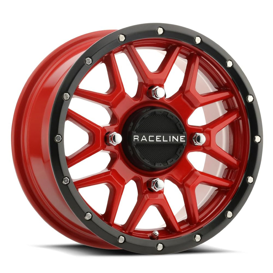 Krank Wheel Raceline-14x7-5+2 Offset-4/156 Black/Red Wheel with Aluminum (14 x 14. inches /1 x, 1 mm Offset)