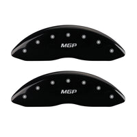 MGP Caliper Covers 'MGP' Engraved Caliper Cover with Black Powder Coat Finish and Silver Characters 39011SMGPBK, (Set of 4)