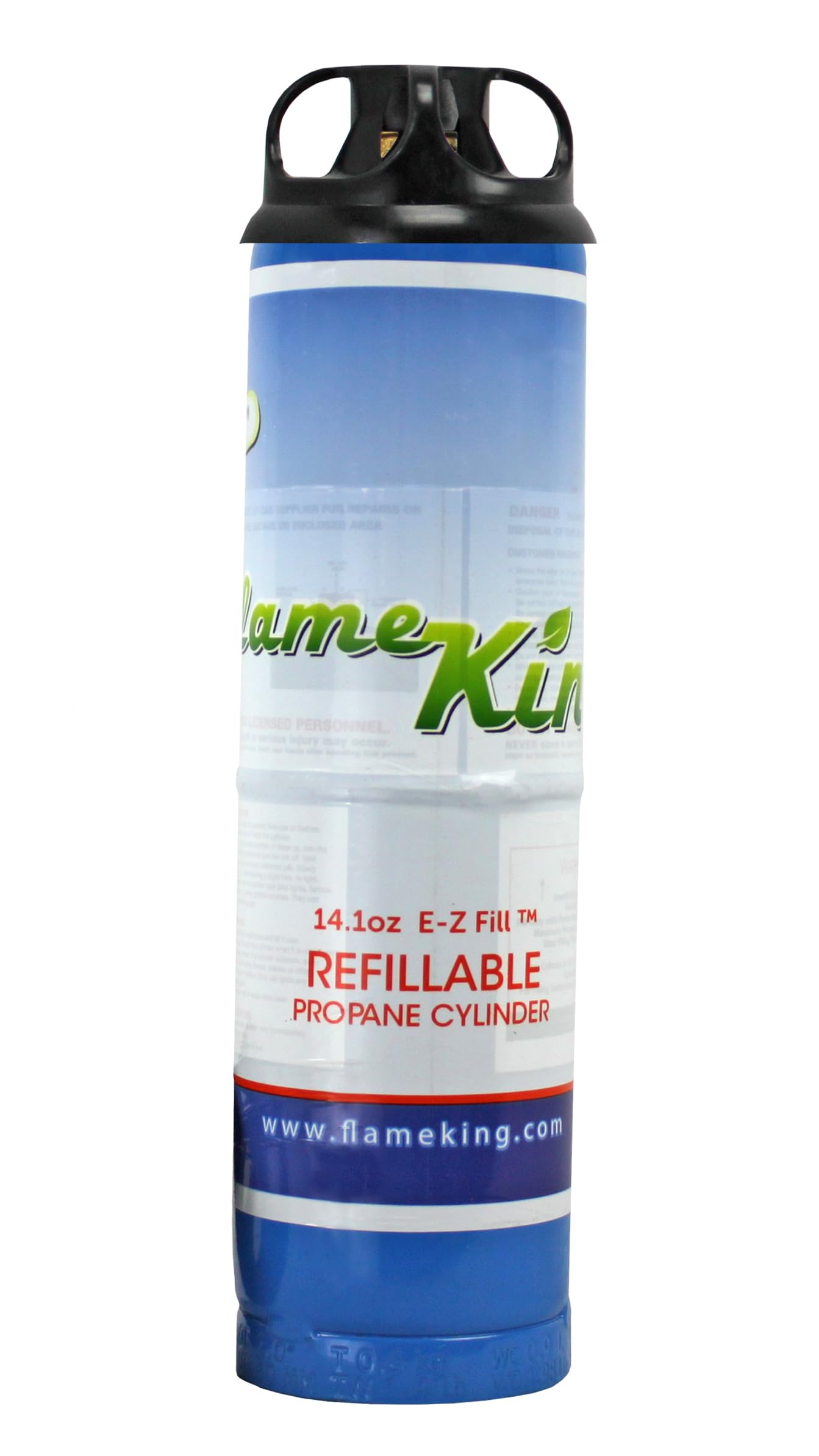 Flame King 1LB Empty Propane Welding Cylinder Tank FLMKNG141LP, Reusable & Transportable - Safe and Legal Refill Option, 14.1 oz, Blue