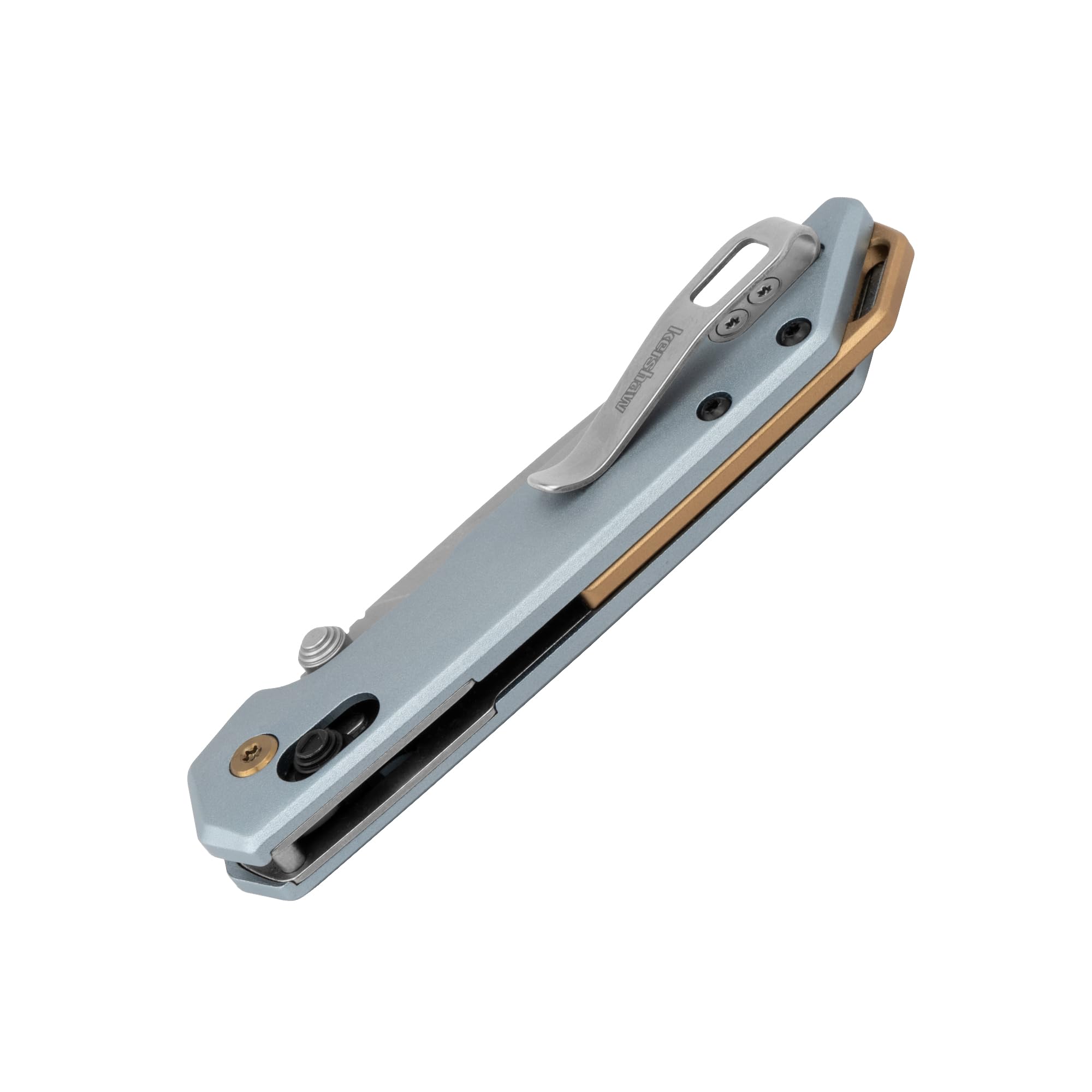 Kershaw Folding Mini Iridium Pocket Knife, 3 inch D2 Steel Blade, DuraLock, Aluminum Handle, Pocketclip