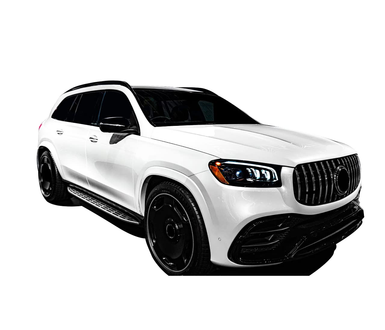 Aluminum Black Horse OEM Replica Running Boards Compatible with2020-2024 Mercedes-Benz GLS450/GLS580