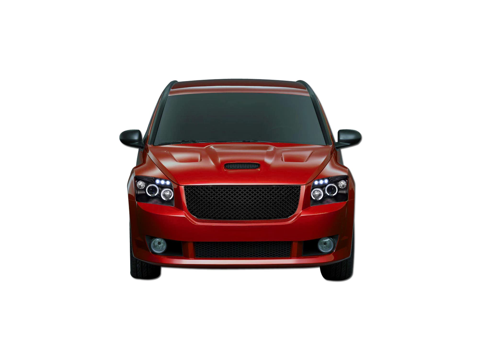 7147638 Armordillo USA Mesh Front Hood Grille - Gloss Black Fits 2007-2012 Dodge Caliber