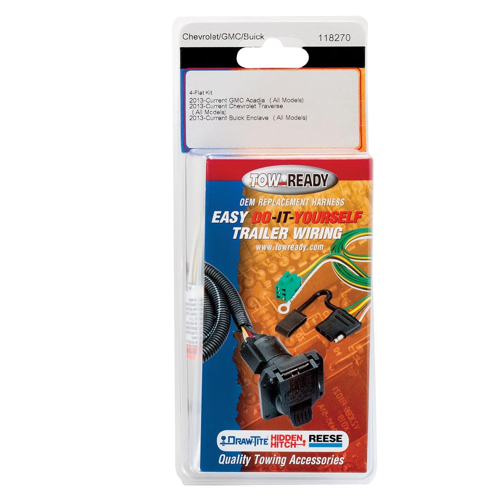 Tow Custom Harness Tekonsha 118270, 4-Way Flat, Compatible with Buick Enclave, Chevrolet Traverse and GMC Acadia, Acadia Limited