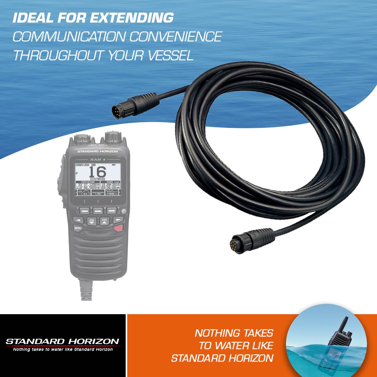 CT-100 Standard Horizon 23FT Extension Cable for RAM+ or VH-310