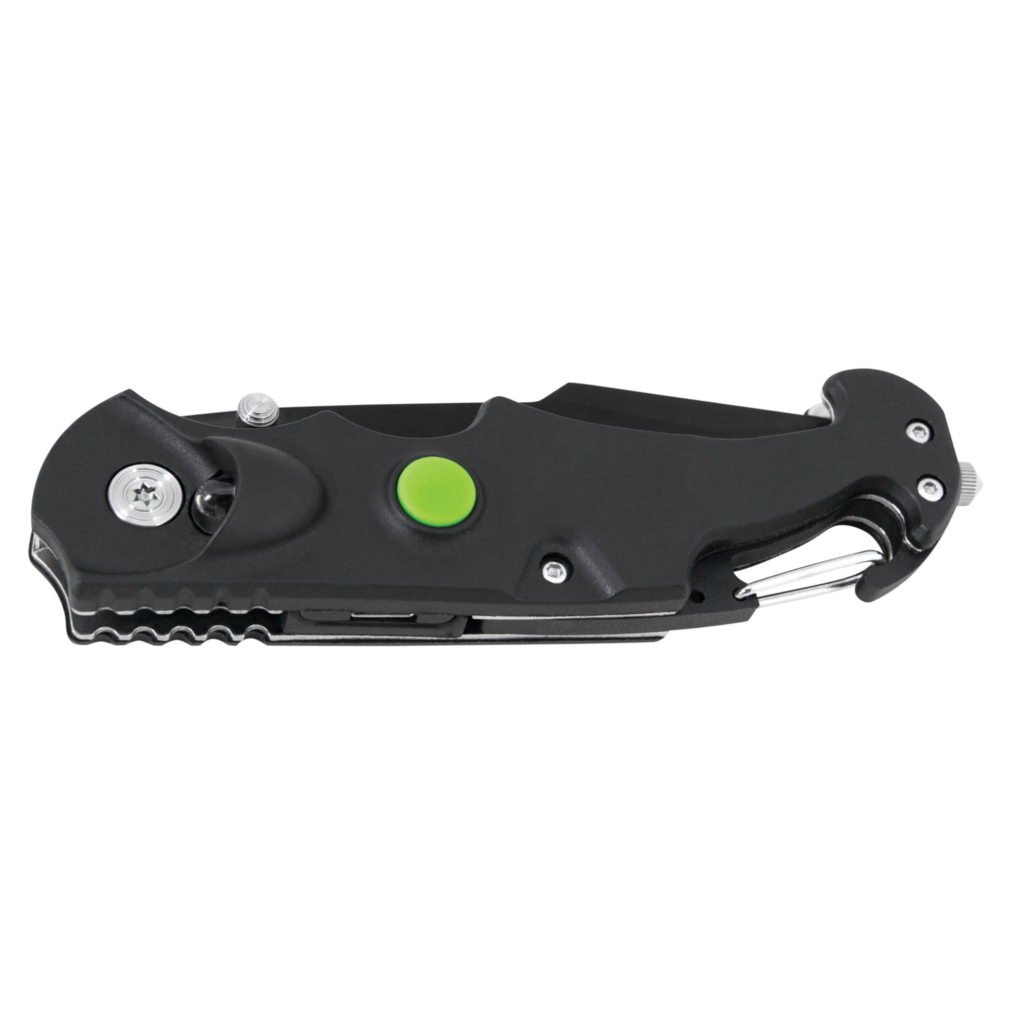 LED Tactical Knife Performance Tool W9362 with Glass Breaker and Carabiner Clip, 3-Inch Stainless Steel Blade and Rechargeable Battery