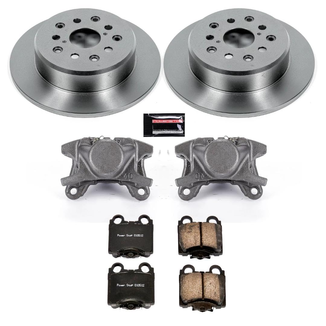 Power Stop KCOE1149A Replacement Autospeciality Rear Caliper Kit- OE Rotors, Ceramic Brake Pads, Calipers For Lexus IS300 2001-2005 [Model Specific]