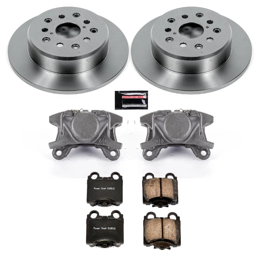 Power Stop KCOE1149A Replacement Autospeciality Rear Caliper Kit- OE Rotors, Ceramic Brake Pads, Calipers For Lexus IS300 2001-2005 [Model Specific]