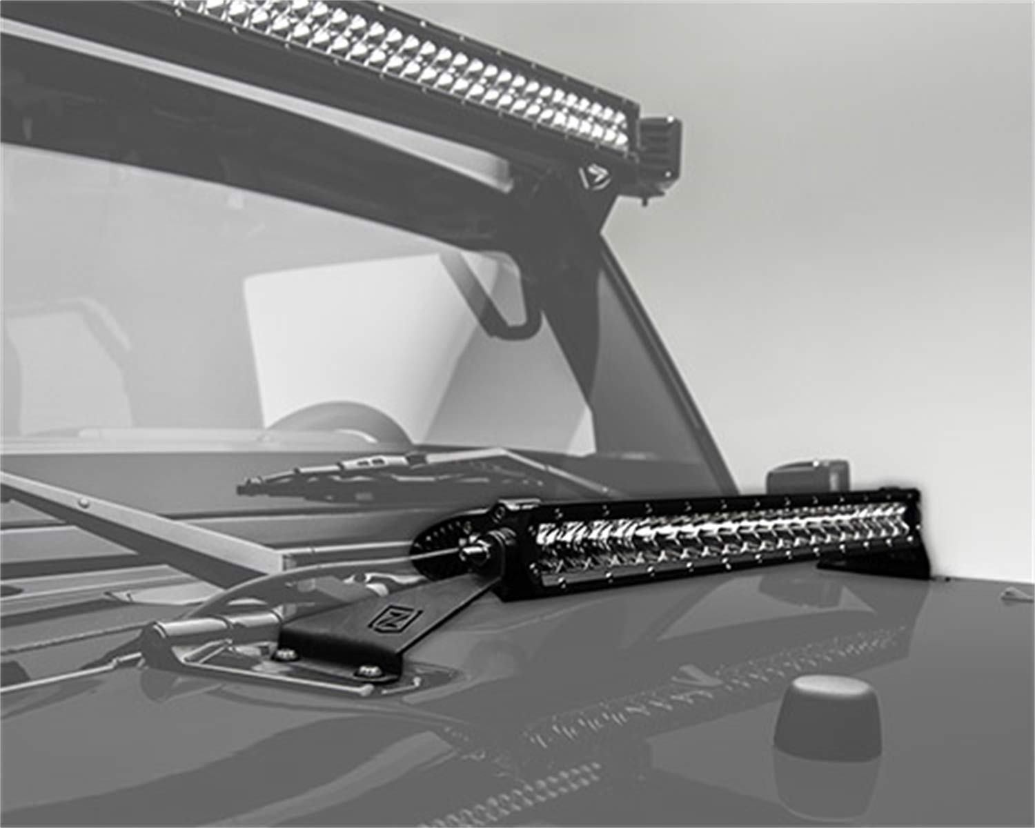 ZROADZ LED Mount Kit Z344811-KIT (JEEP Wrangler Hood Hinge Top), Black