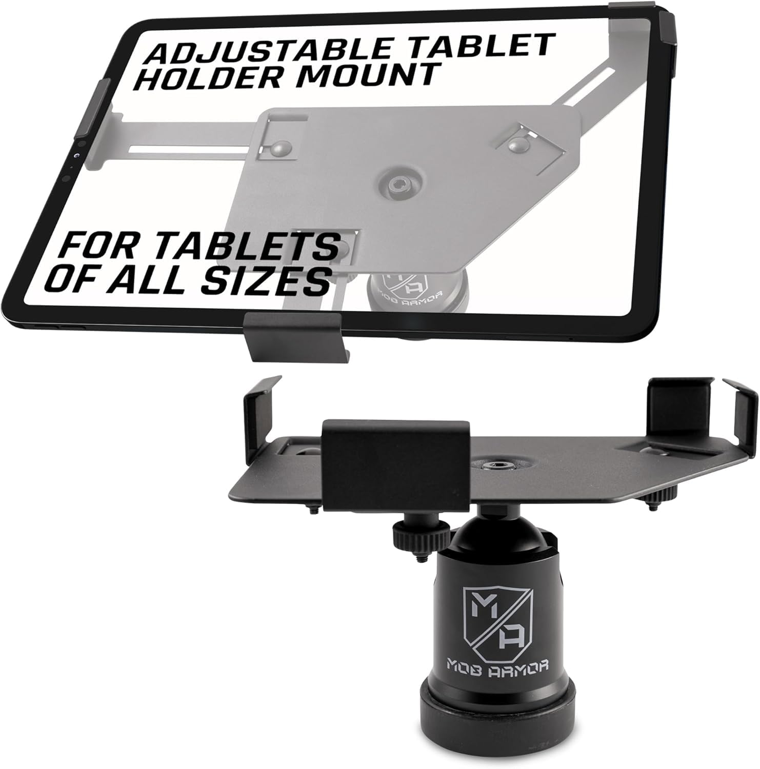 Mob Armor Maxx Tablet Mount Magnetic - Universal Holder with Magnetic Base for 7"-13" Tablets - Includes Adhesive Mounting Disc - Ideal for Trucks, Cars and More - Console Accessories