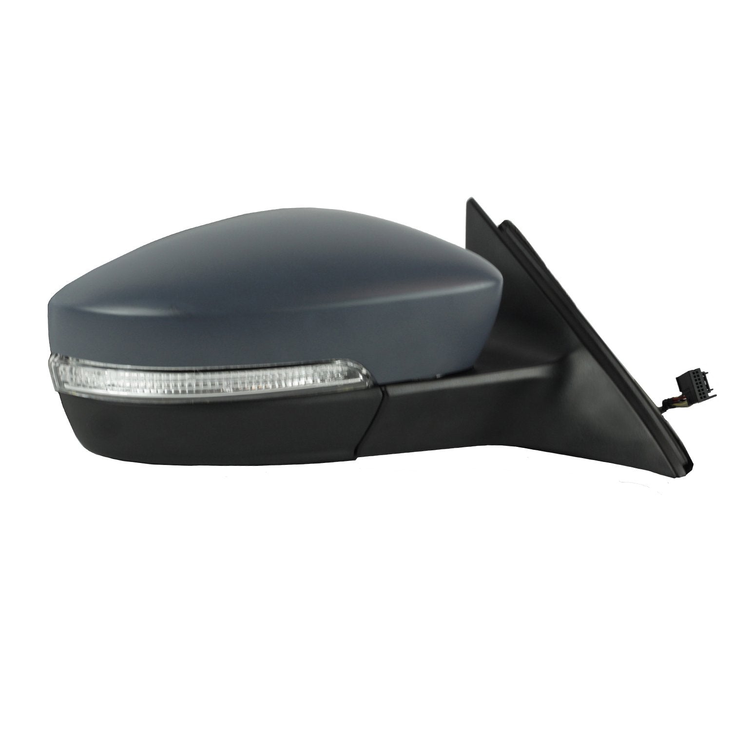 Fit System Mirror Passenger Side for Volkswagen Passat, Textured Black w/PTM Cover, w/Turn Signal, Foldaway, w/o Memory, w/o Puddle lamp, w/o auto dimming, Heated Power