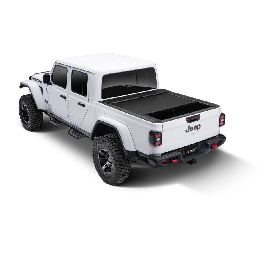 Rugged Ridge Retractable Armis Tonneau Cover w/ Max Track for Jeep Gladiator JT | Weather Resistant, Full Bed Access | 13550.36 | Fits 2020-2025 Jeep Gladiator JT w/o Trail Rails