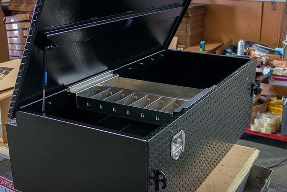 3122-001-bk62 Highway Products 58x10.5x18 5th Wheel Partner Box With Black Diamond Plate Base/lid