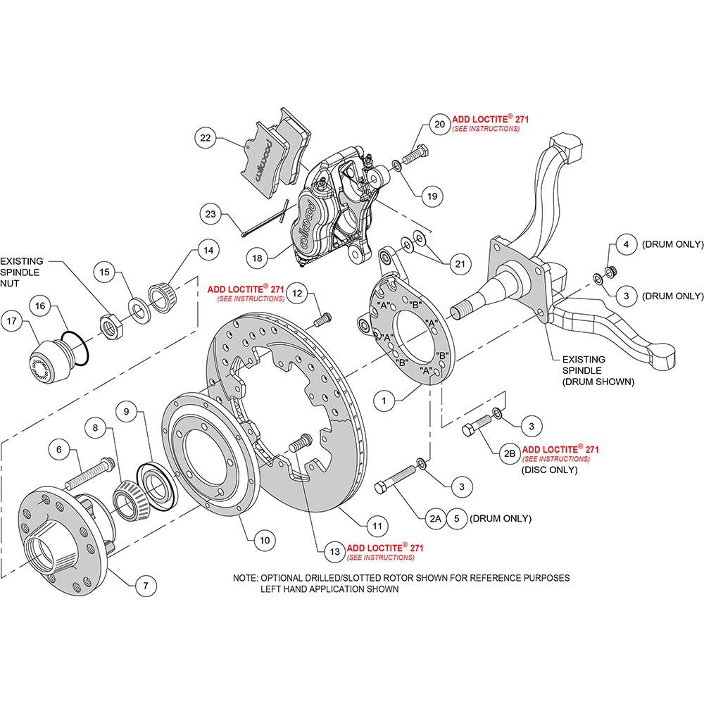 Pro Series Wilwood Front Disc Brake Kit for Ford Mustang 140-11074