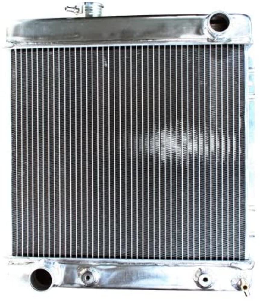 Northern Radiator 20-1/4 in W x 3-1/8 in D, 18-1/2 in H, Passenger Side Inlet, Driver Side Outlet, Aluminum, Natural, Automatic, Ford 1960-70, Each
