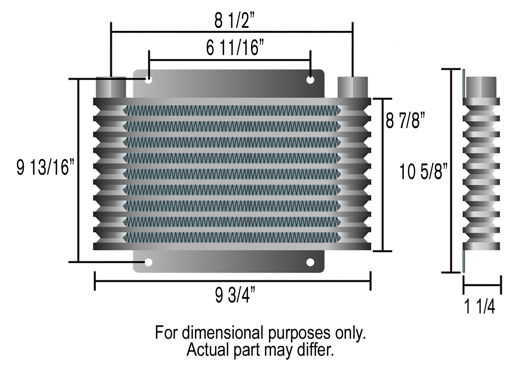 Derale Series 9000 13614 Plate and Fin Transmission Oil Cooler,Black