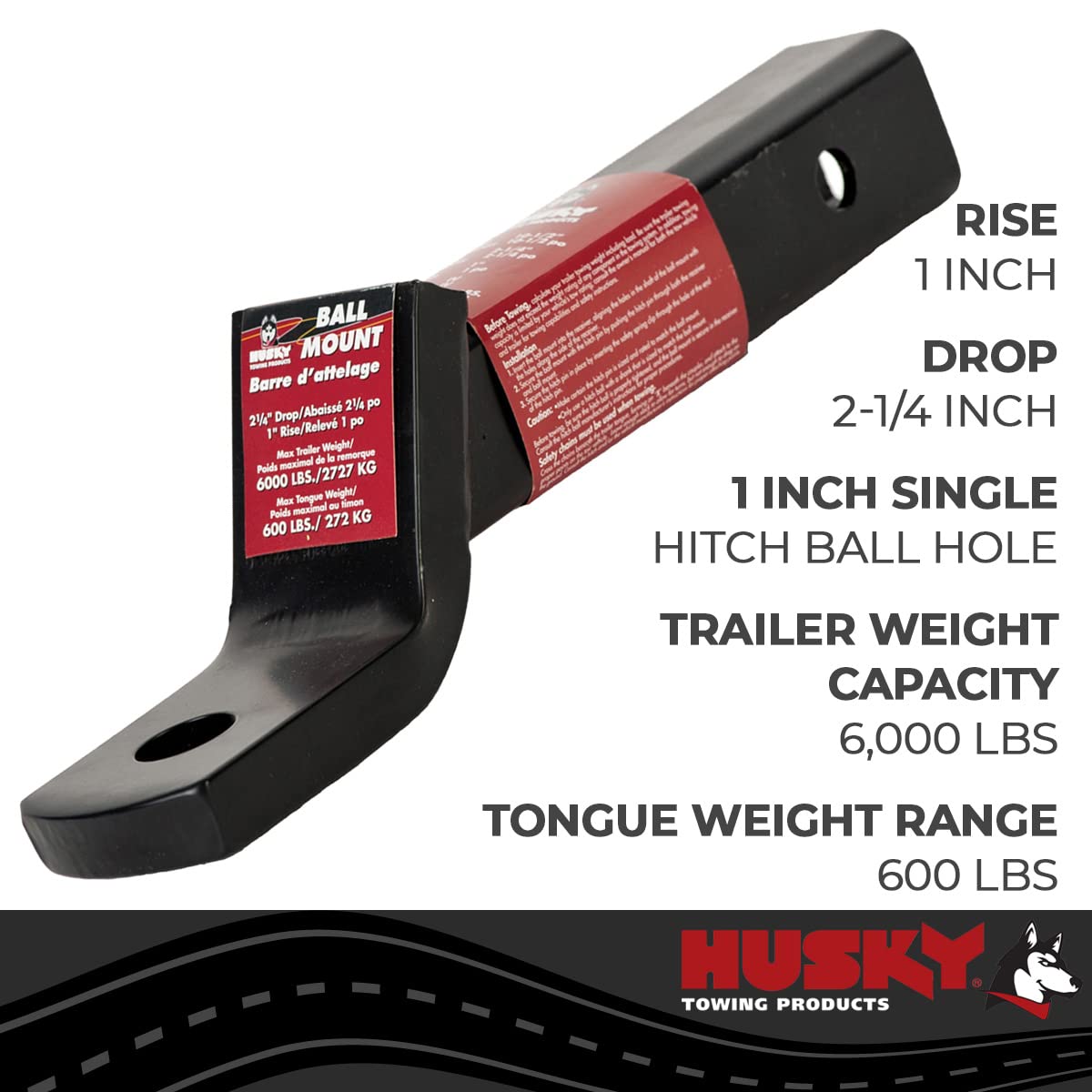 10 - HUSKY TOWING 1/2 X 1 X 2-1/4 Class III Ball Mount 31362