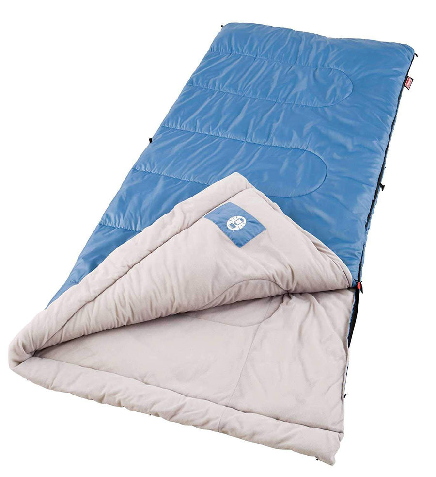 Coleman 40°F Sun Ridge Cool-Weather Sleeping Bag, Lightweight Adult Sleeping Bag with Soft Trim & Draft Tube, Machine Washable