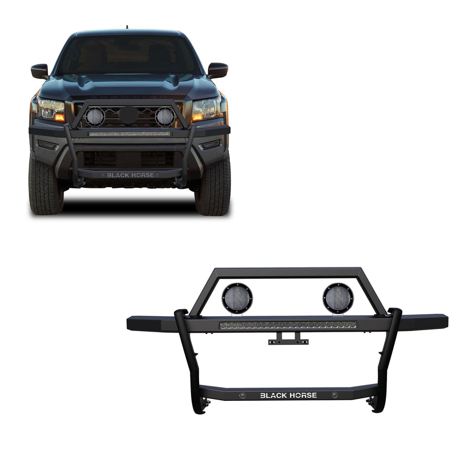 Rambler Black Horse Grille Guard Kit Modular Black Compatible with 2022-2024 Nissan Frontier-RAGN01-K1PLFB
