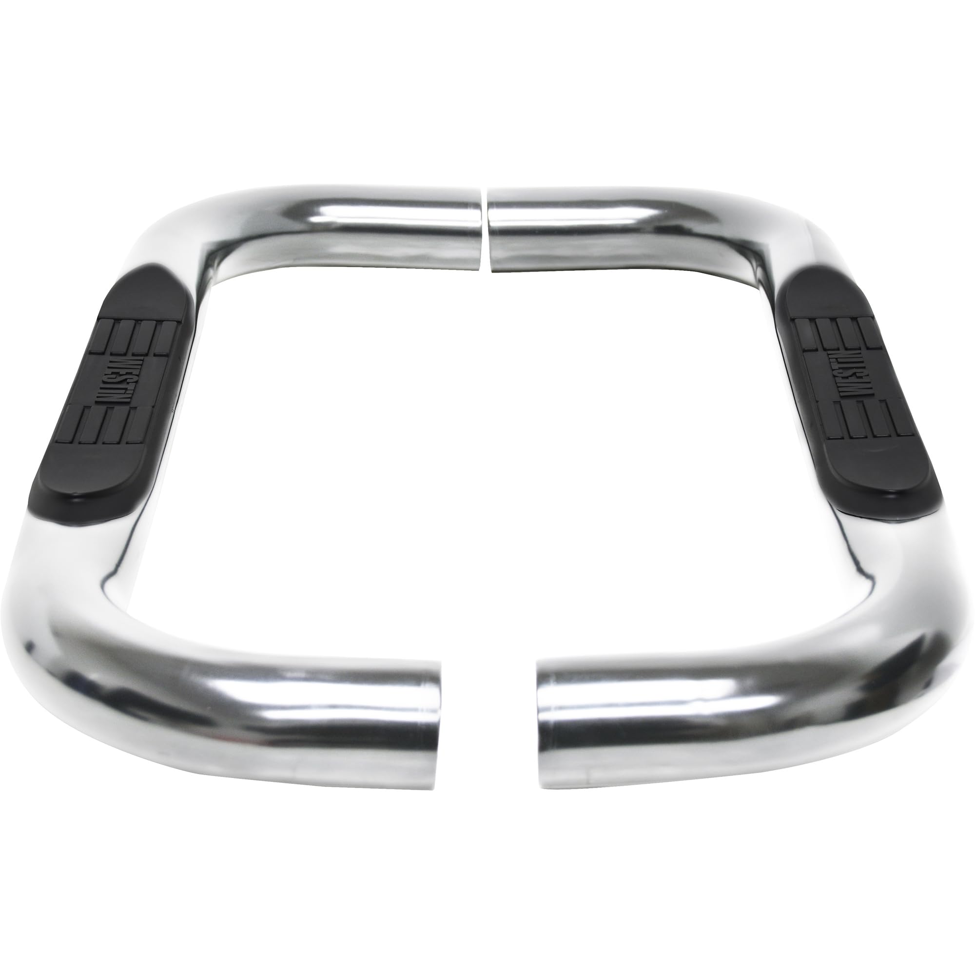 Westin E-Series 23-4110 3 Round Nerf Bars fits 2019-2025 Silverado Sierra 1500 Standard Cab Stainless Steel Pair