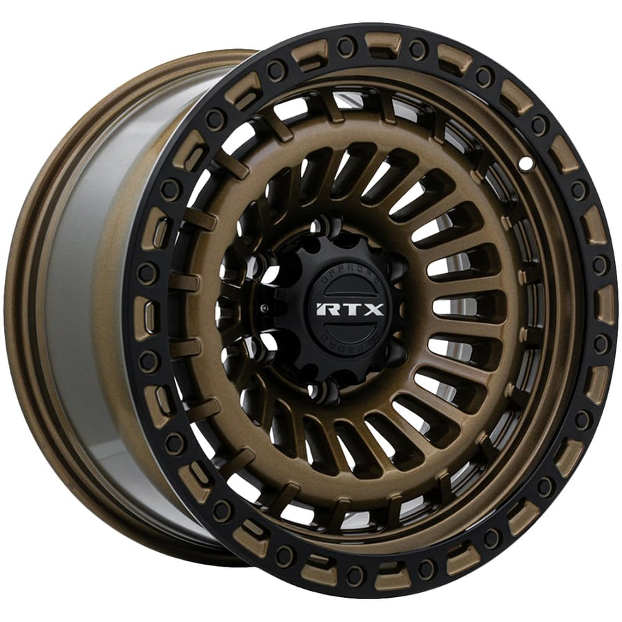 MOAB RTX Custom Wheel - 17x9, -15 Offset, 5x127 Bolt Pattern, 71.5mm Hub - Bronze with Satin Black Lip Rim