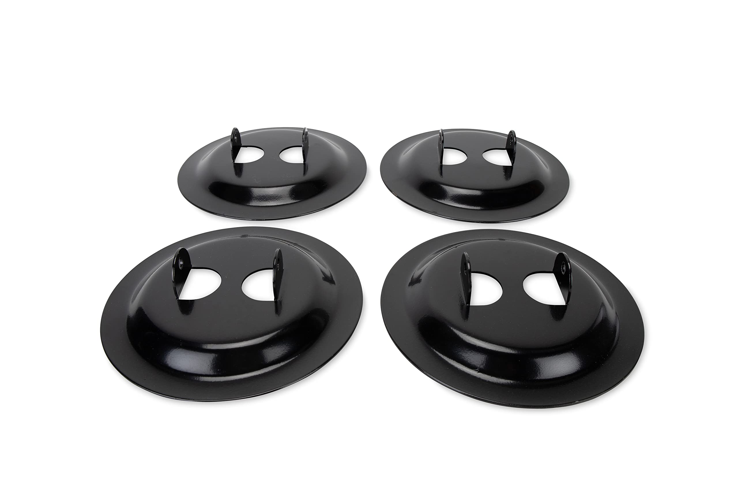 Camco RV Stabilizing Jack Base Pads Heavy-Duty - Greater Jack Stability Provides - Made of Black Powder-Coated Durable Steel - 4-Pack (57883)