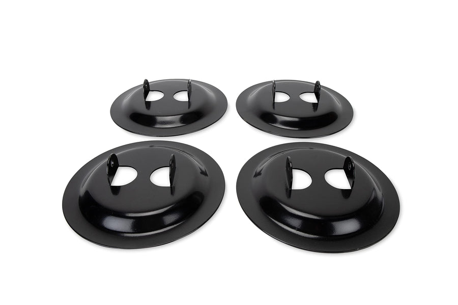 Camco RV Stabilizing Jack Base Pads Heavy-Duty - Greater Jack Stability Provides - Made of Black Powder-Coated Durable Steel - 4-Pack (57883)