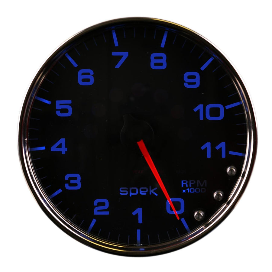 AutoMeter Gauge P23931 Tachometer (Spek-Pro 5", 11K RPM, with Shift Light & Peak Mem, Black/Chrome, Spek-Pro)