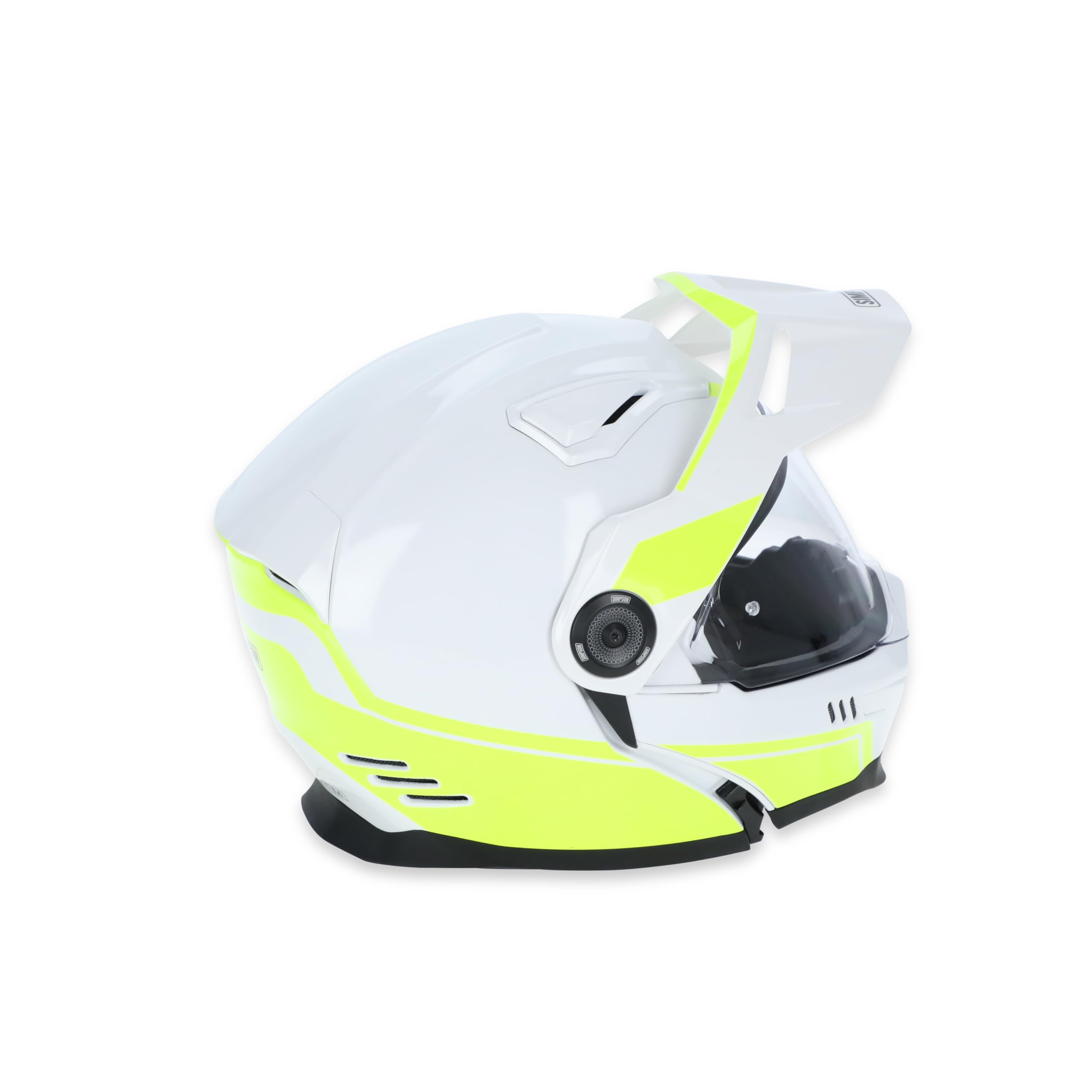 Journey Bandit Simpson Motorcycle Helmet - Yellow/White - 2XL | Off Road Dirt Bike UTV Motocross ATV | Modular Full-Face Flip Up | Clear Pinlock Anti-Fog Visor Shield | DOT ECE Certified (JBDWY2X)