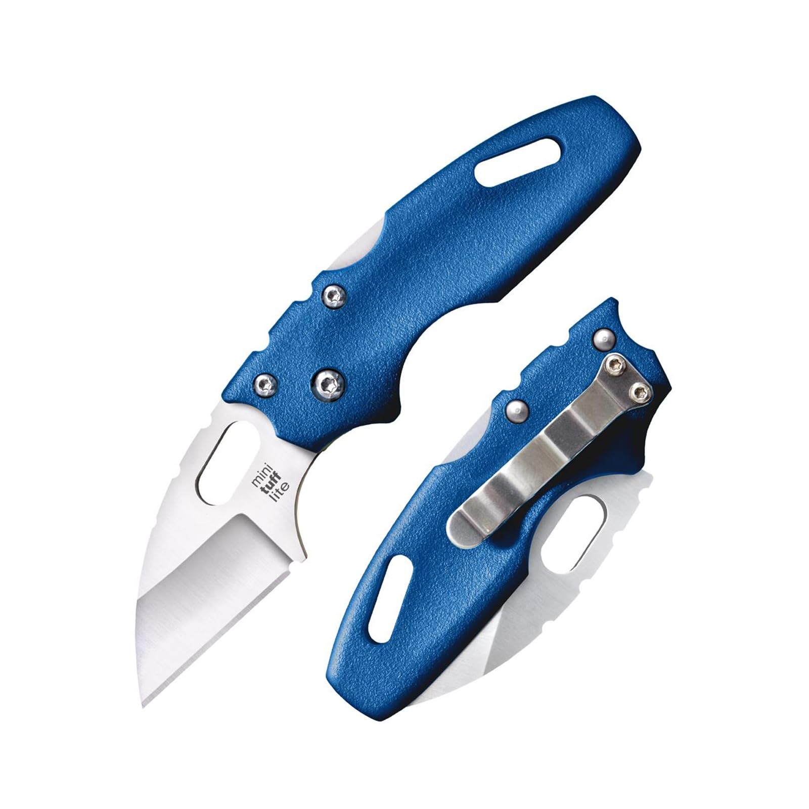 Mini Cold Steel Tuff Lite 2" 4034SS Sheepsfoot Razor-Sharp Blade 3" Griv-Ex Blue Handle Everyday Carry Pocket Folding Knife