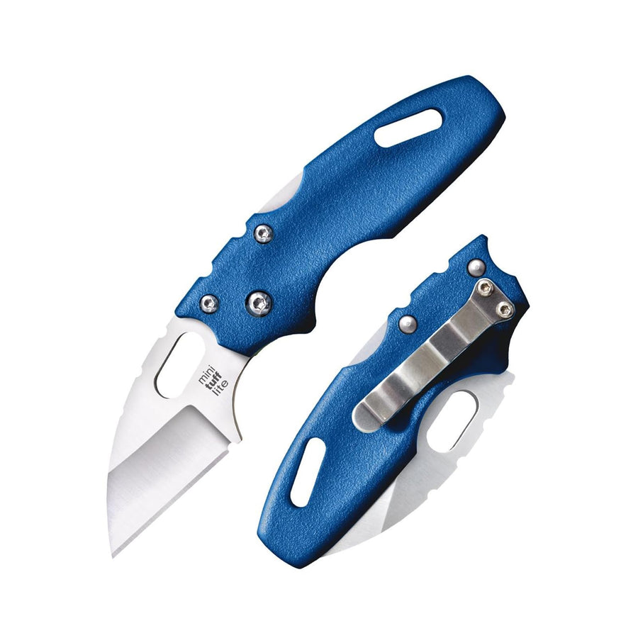 Mini Cold Steel Tuff Lite 2" 4034SS Sheepsfoot Razor-Sharp Blade 3" Griv-Ex Blue Handle Everyday Carry Pocket Folding Knife