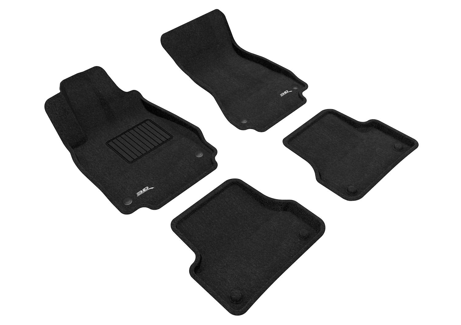 3D MAXpider Custom Fit All-Weather Carpeted Floor Mats for 2012-2018 Audi A7 / RS7 / S7 Elegant Series (1ST & 2ND Row)