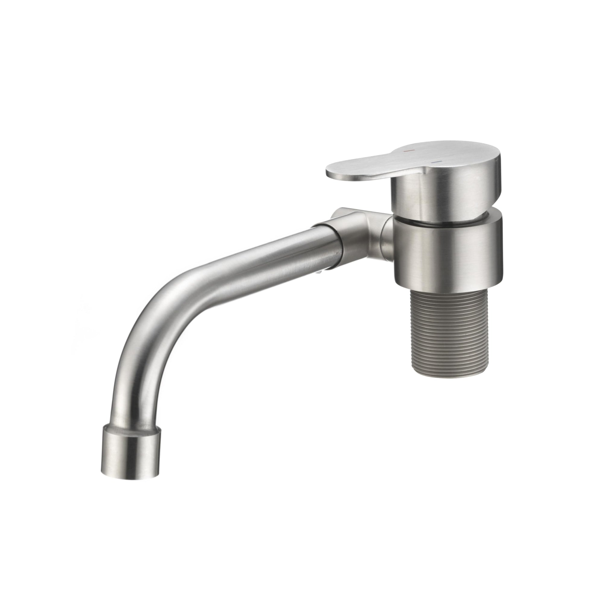 Folding RV Kitchen Faucet Dura Faucet (DF-MK510H-SN) – Brushed Satin Nickel, 360° Rotating & Vertical Folding Spout, Single Lever Handle, Lead-Free, Easy Install Compact Sink Faucet