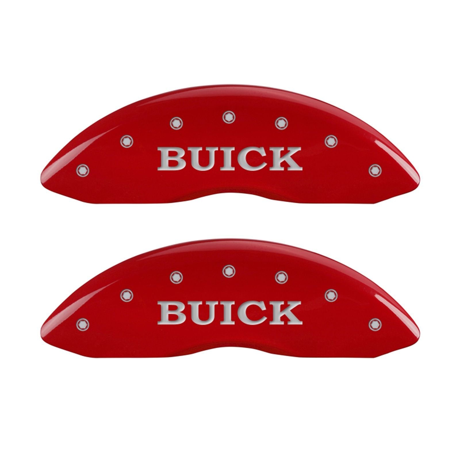 Caliper Covers MGP 49002Sbshrd: Red, Buick Shield Logo, 4 Pack