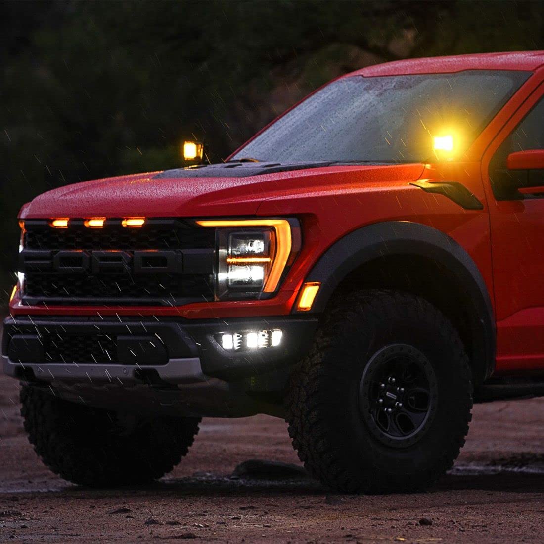 Triple Fog Kit RIGID 46738 Fits The 2021+ FORD RAPTOR Includes D-Series SAE Pro, D-Series Spot, D-Series Drive, Yellow Covers, Harnesses