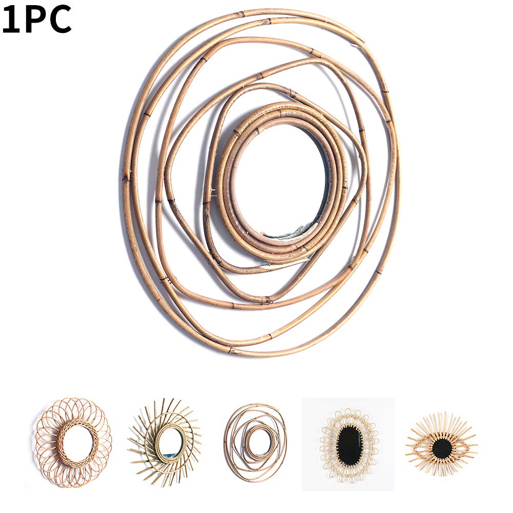 Rattan Wall Hanging Alicer Decoration Mirror Nordic Style Bathroom Sun Shape Mirror Makeup for Home, Living Room, Bathroom