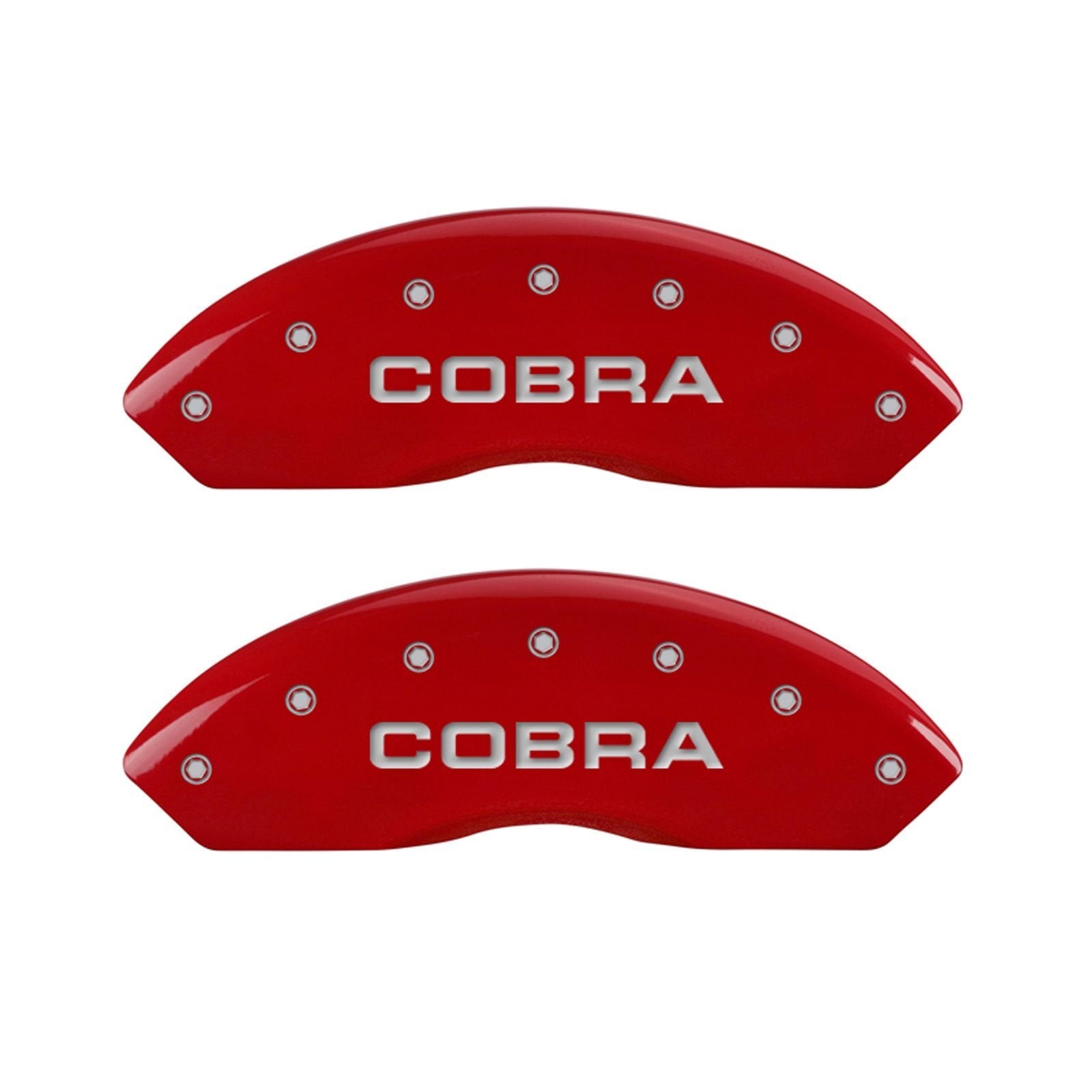 MGP 10197SCOBRD Red Brake Covers Engraved with Silver COBRA Caliper Covers (Set of 4)