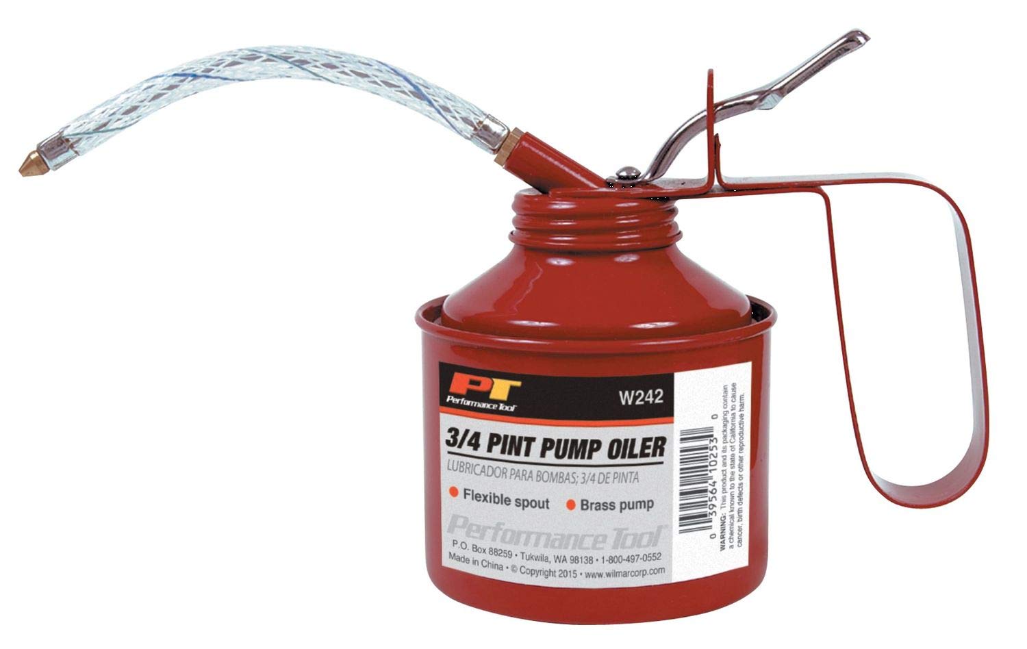 W242 Performance Tool Precision Pump Oiler for Vehicle Engine Oils and Lubricants, Black, 3/4 Pint