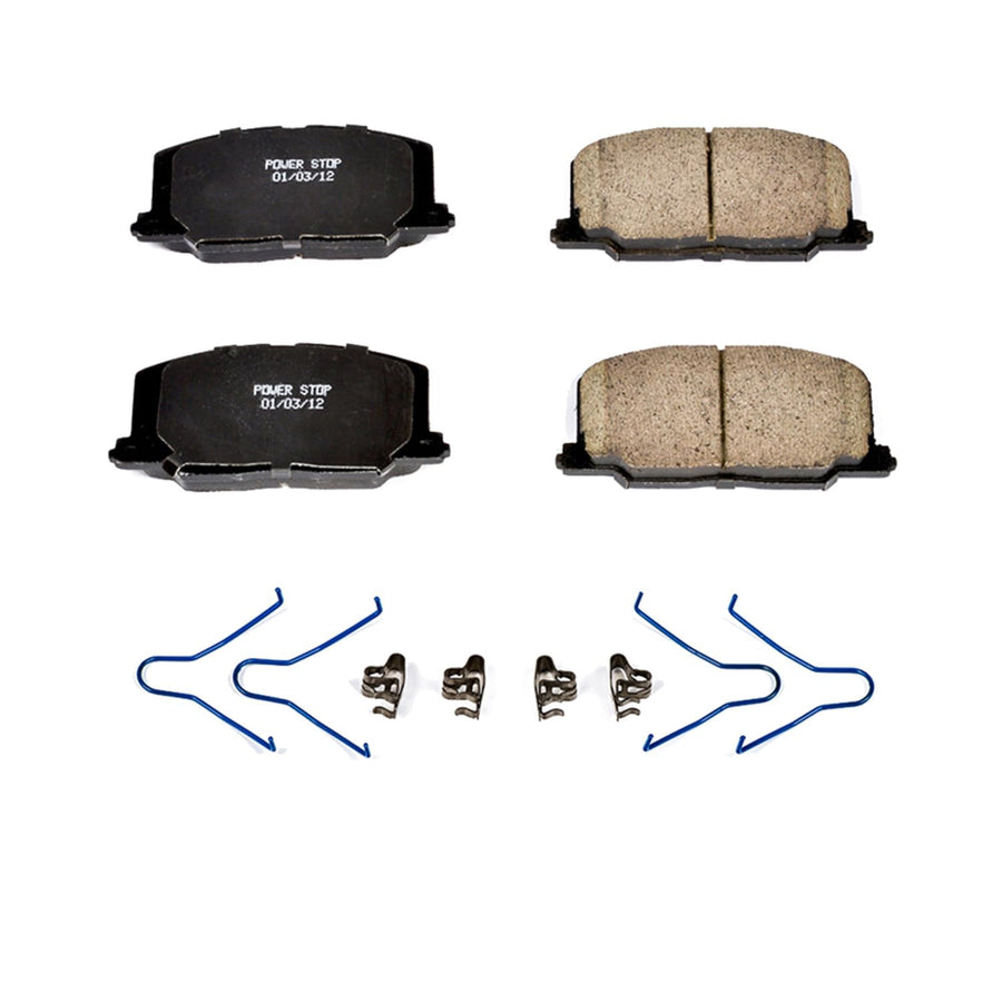 Power Stop Front Brake Kit For Lexus ES250 1990-91 |Toyota Camry 1987-91 |Celica 1988-93 - Brake Pads Ceramic With Installation Hardware, 17-356