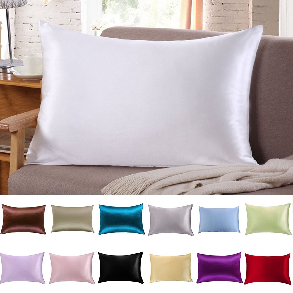 Silk Pillowcase YYWJ, Soft Natural Pillow Case With Zipper Pure Silk Hair/Skin-Care Pillow Covers Protectors 51cm x 76cm