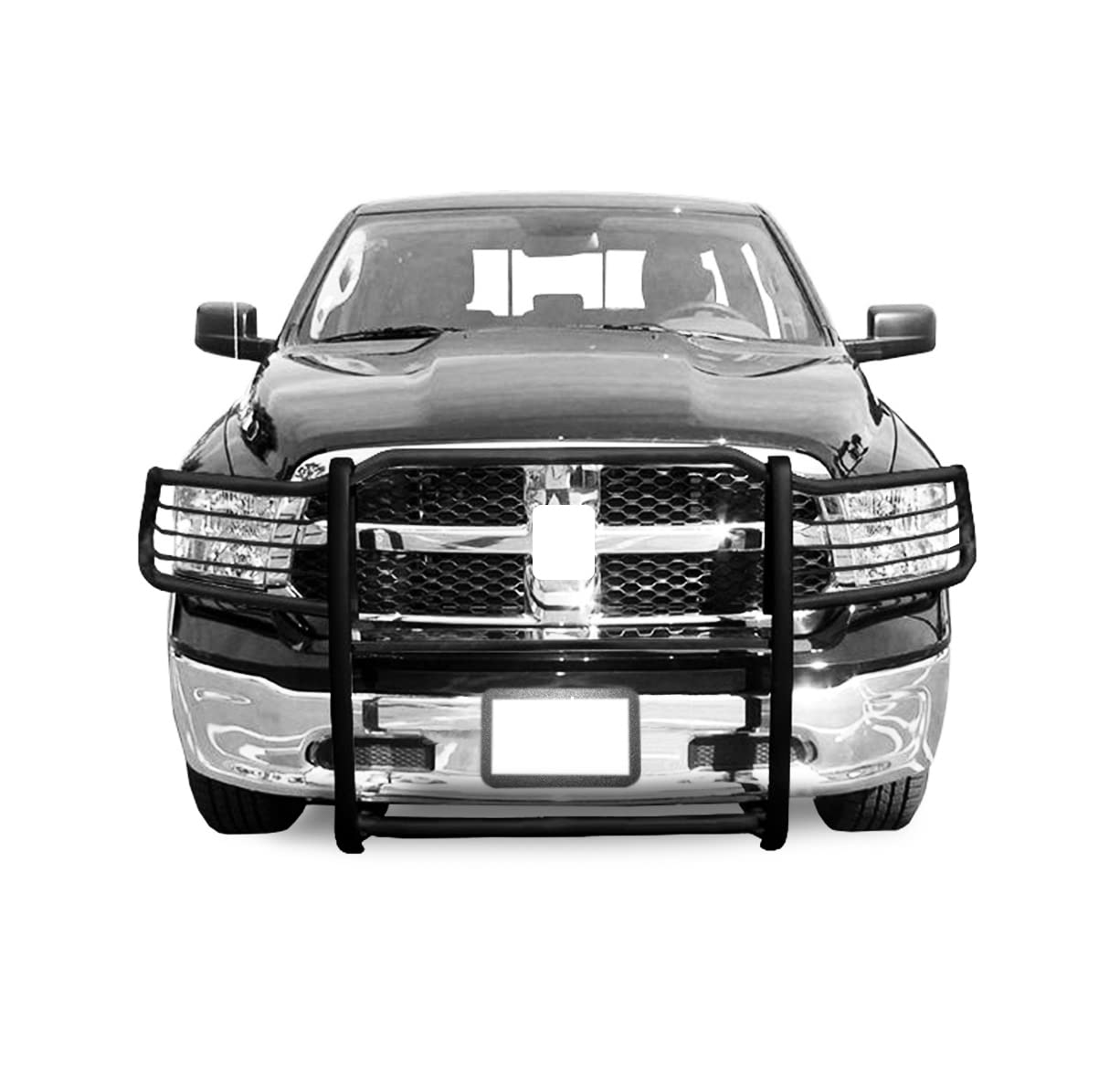 Bumper Guard Modular Black Black Horse Grille Compatible with 09-10 Dodge Ram 1500|11-18 Ram 1500|19-24 Ram 1500 Classic(Excl.Rebel & Warlock Trims)-17DG109MA