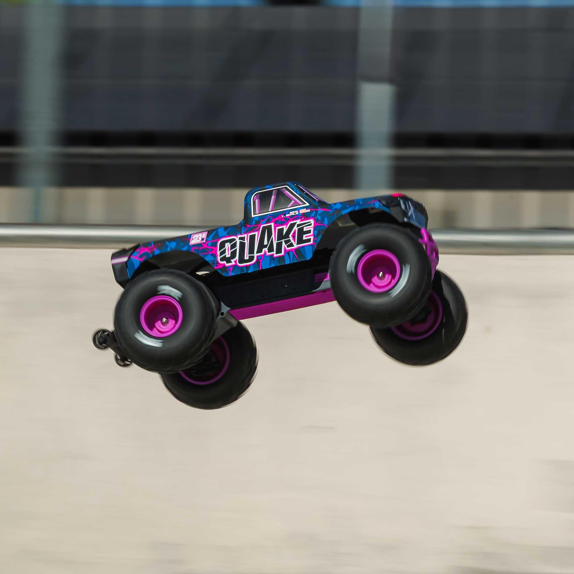 ARRMA 1/10 Quake 223S RC Truck 2WD RTR (Battery and Charger Not Included) Brushless Monster Truck, Purple, ARA3537T3