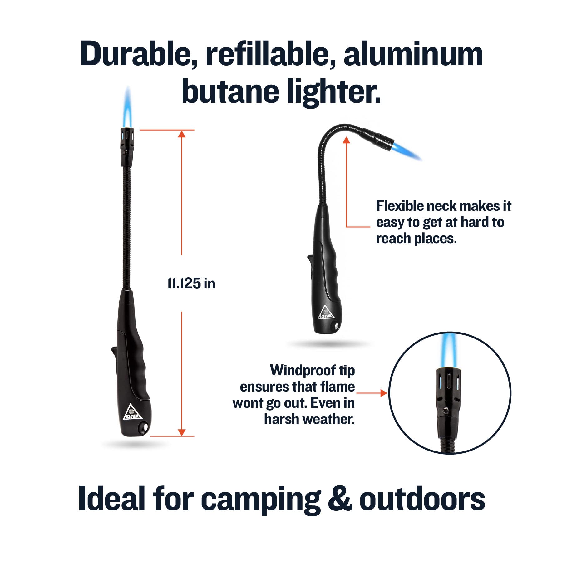 Butane Refillable Ignik Windproof Aluminum Lighter