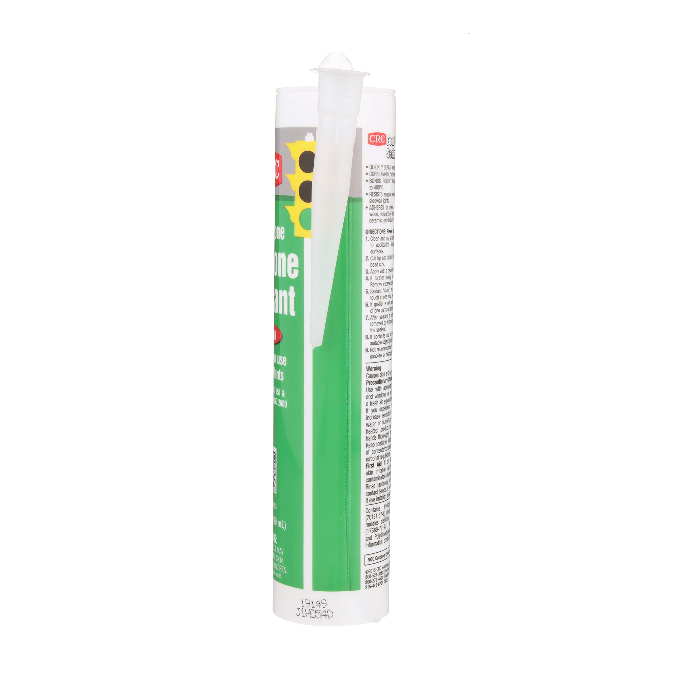 Food Zone CRC Silicone Sealant 14083 – 10.1 FL Oz., Clear Silicone Seal for Bonding, Waterproofing Applications