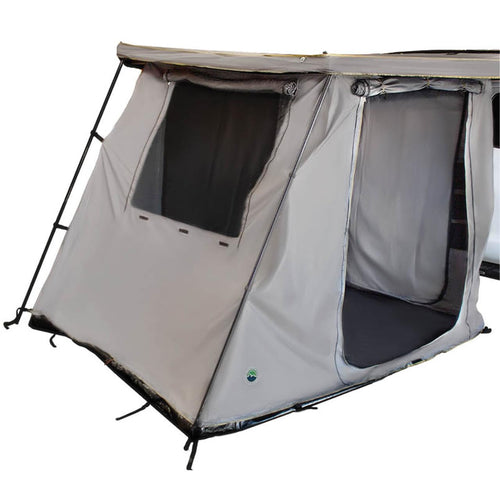 Overland Vehicle Systems Nomadic 270/180 Degree HD Awning Annex Room Enclosure – Grey Body with Green Trim – Heavy Duty Outdoor Shelter for Camping, Overlanding, SUVs & Trucks