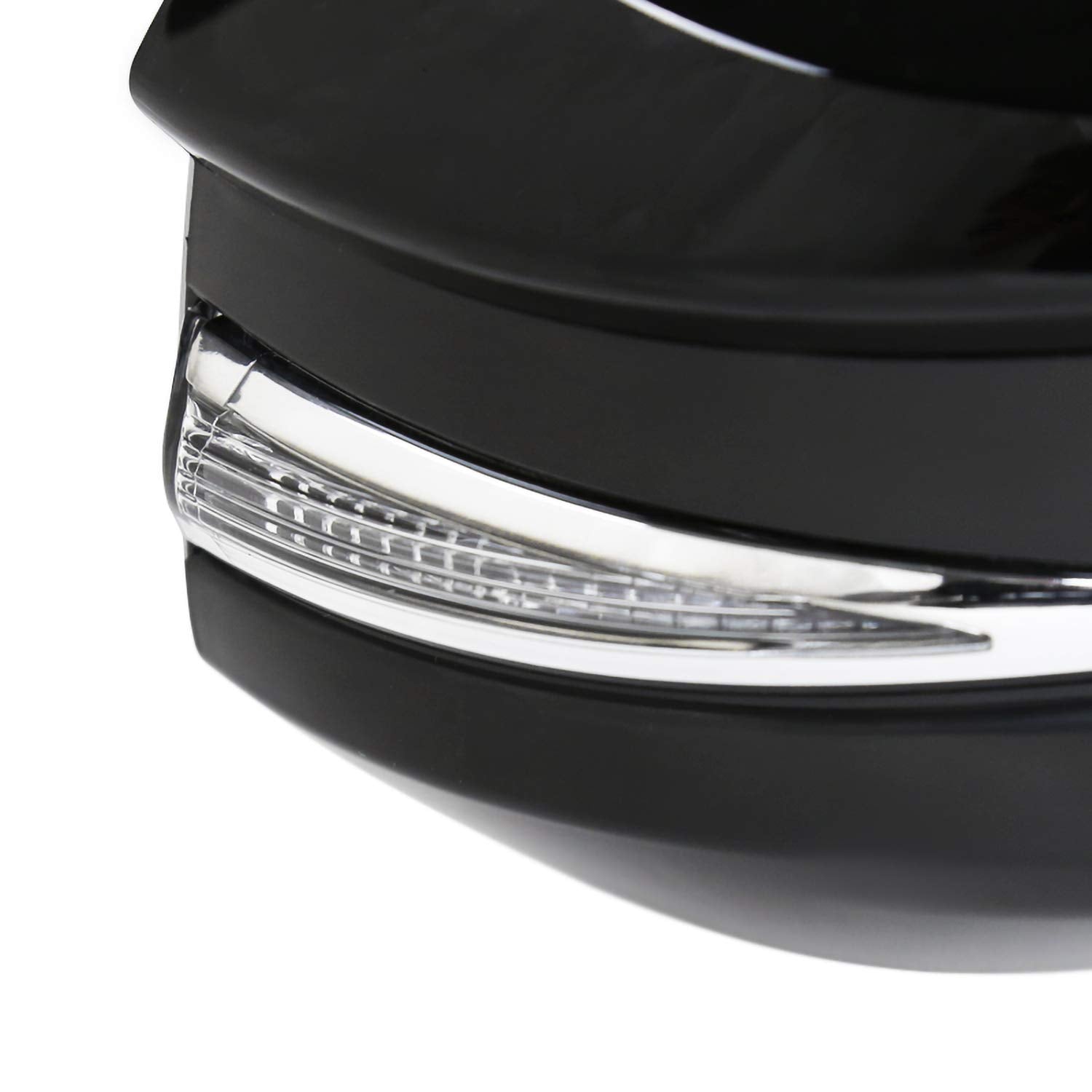 Power Heated Spec-D Tuning Glossy Black 7-Pin + LED Signal Right Passenger Side Mirror Compatible with Toyota RAV4 2013-2015