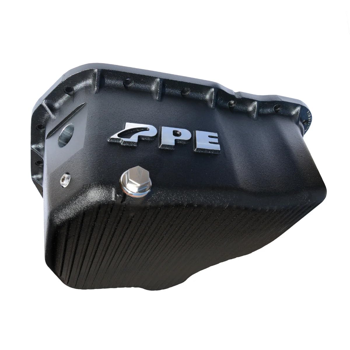 Heavy Duty PPE High Capacity Cast Aluminum Oil Pan (Black) 114052120 Compatible for 2011-2016 GM 6.6L Duramax