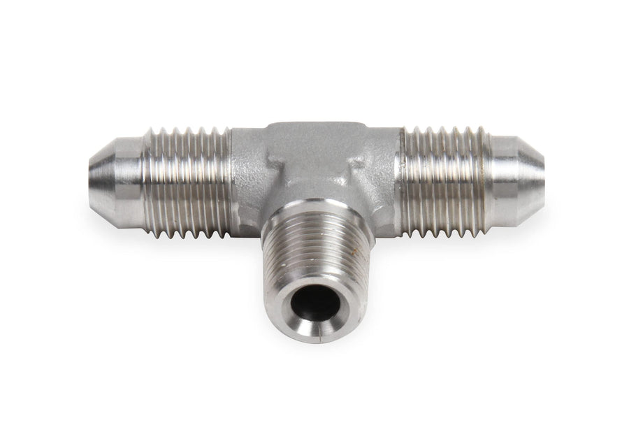 Earl's Male AN -6 Tee to 1/4 in. NPT on Branch - Stainless Steel SS982506ERL