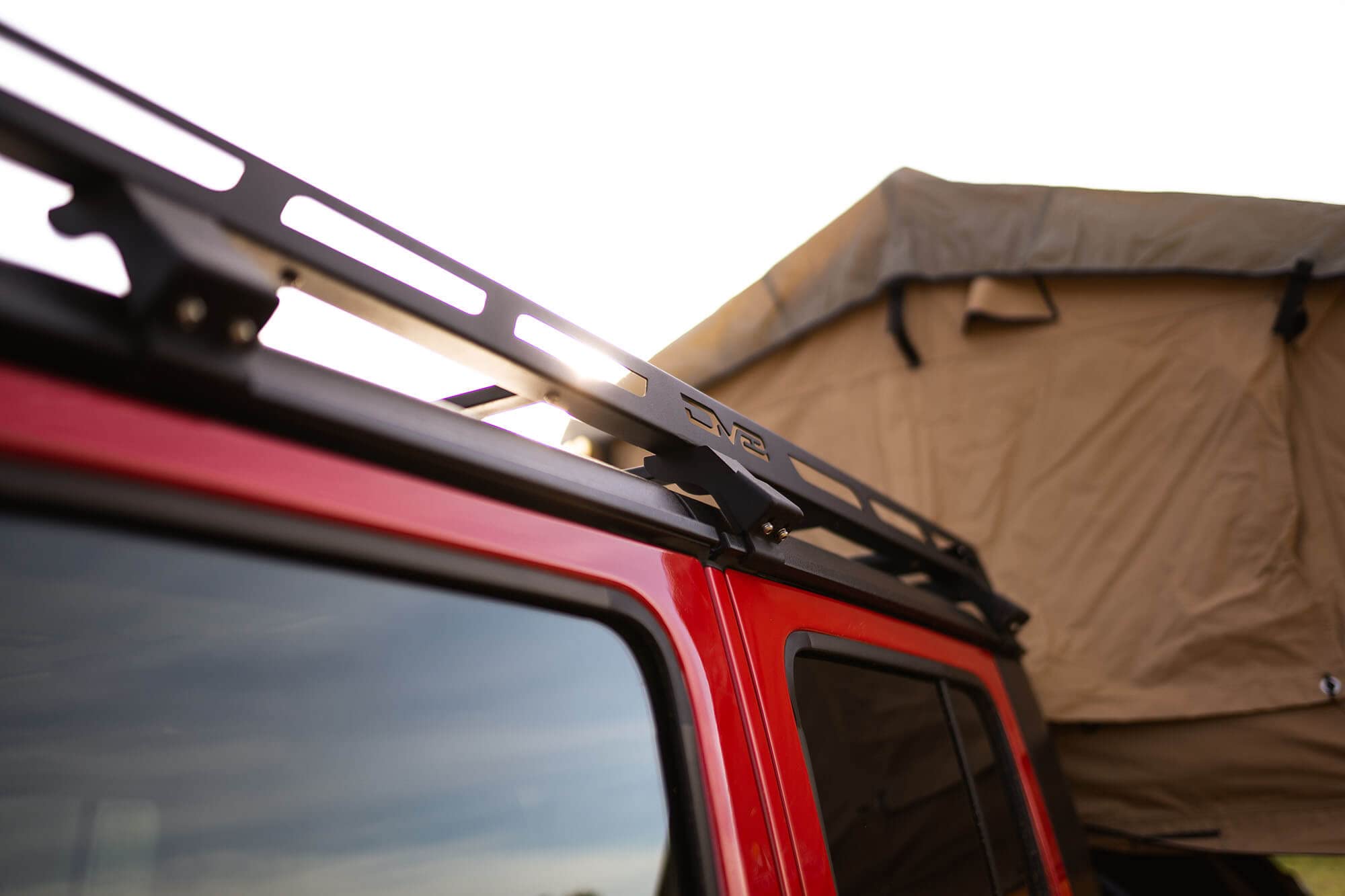 Offroad DV8 Roof Rack for The 2020-2025 Jeep Gladiator JT & 2018-2025 Jeep Wrangler JL 2-Door | Bolt-On Installation | Multiple Tie Down Points | 200lbs Capacity